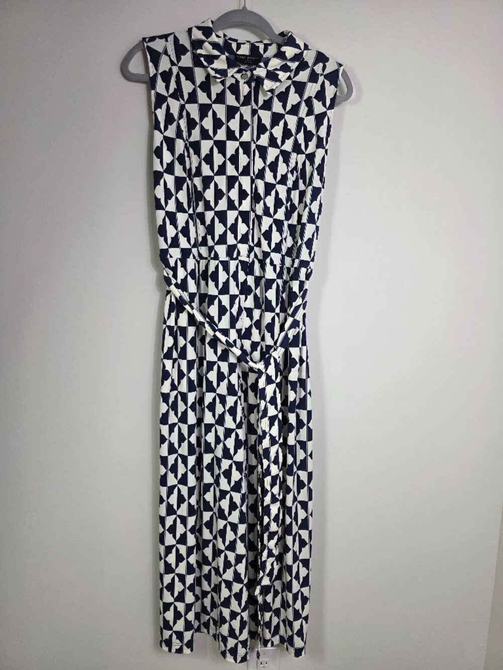 Lane Bryant Collared Wide Leg Jersey Jumpsuit Suit 10/12 Petite Sleeveless NEW